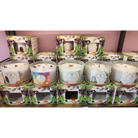 Candele profumate con pietre preziose
