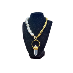 collana con quarzo ialino