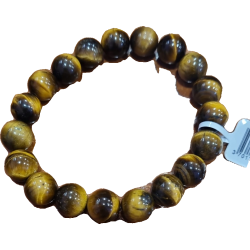 Bracciale in occhio di tigre con perline da 10mm