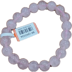 Bracciale in quarzo rosa con perline da 10mm