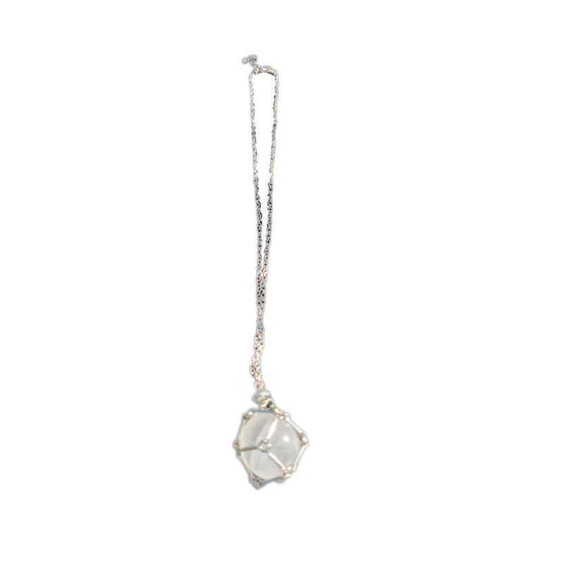 Collana con spiralina in metallo e pietra energetica