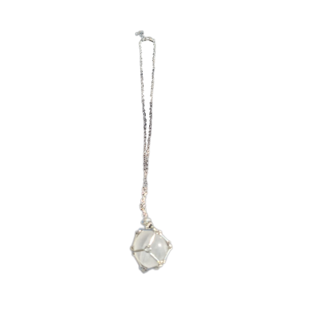Collana con spiralina in metallo e pietra energetica